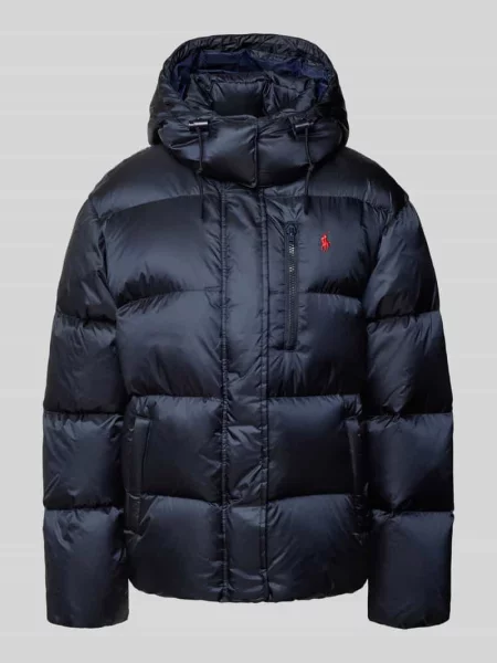Kurtka puchowa z krytym zamkiem błyskawicznym i wpuszczanymi Polo Ralph Lauren niebieska