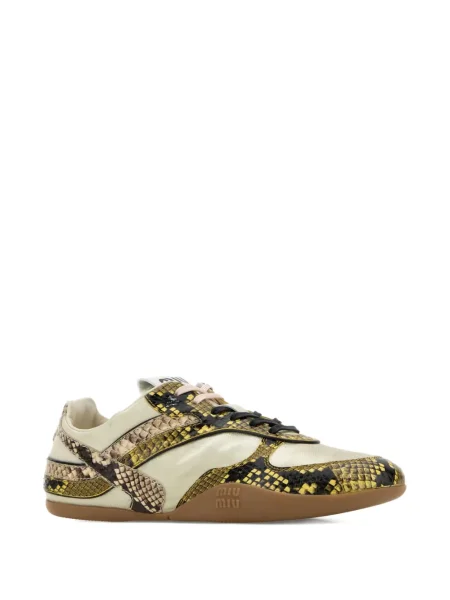 Sneakerși Miu Miu din piele cu imagine cu model piele de șarpe
