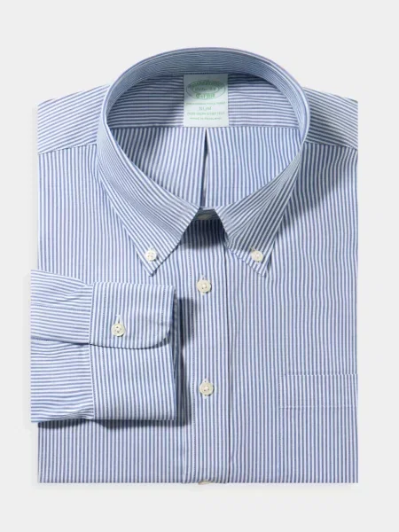 Dryžuota marškiniai Brooks Brothers mėlyna