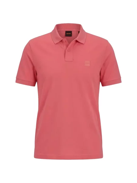 Tricou polo Boss cu autograf roz