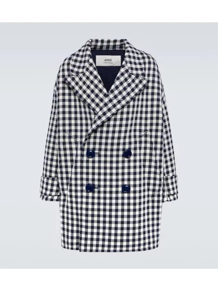 Palton Ami Paris de lână albastru