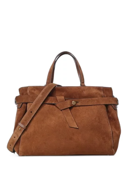 Geantă shopper Gianni Chiarini din piele de căprioară maro