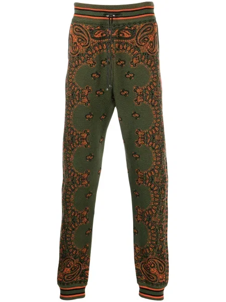 Kalhoty Amiri s potiskem s paisley potiskem zelené