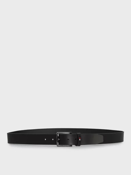 Кожаный ремень Tommy Hilfiger черный