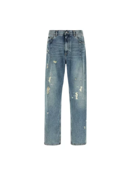 Jeansy straight leg Dolce And Gabbana niebieskie