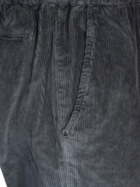 Cu centură pantaloni White Sand de catifea cord alb