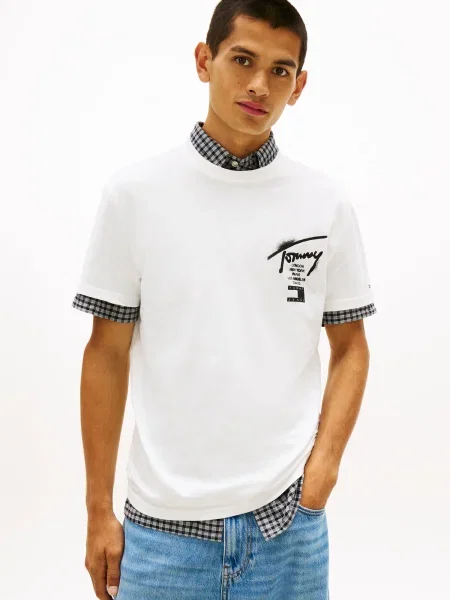 Tommy Jeans Tričko CITY čierna biela