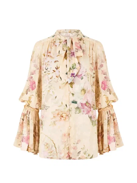 Bluză Camilla cu model floral cu imagine din jacard