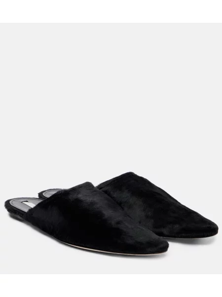Papuci tip mules Christen negru
