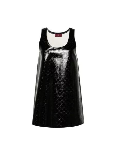 Sukienka mini Gucci skórzana czarna