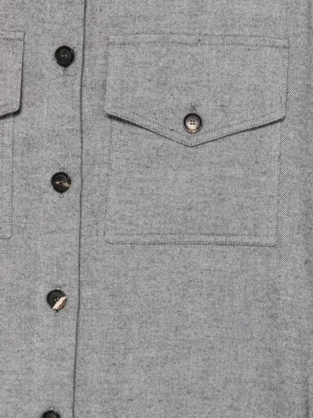 Cămașă Kiton cu model herringbone gri