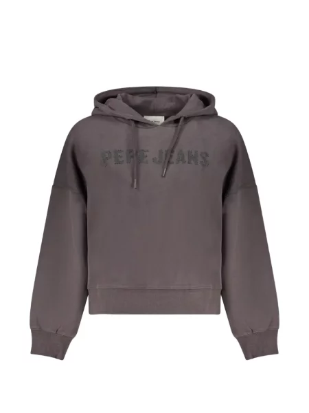 Hanorac cu glugă Pepe Jeans cu imagine cu cordon negru