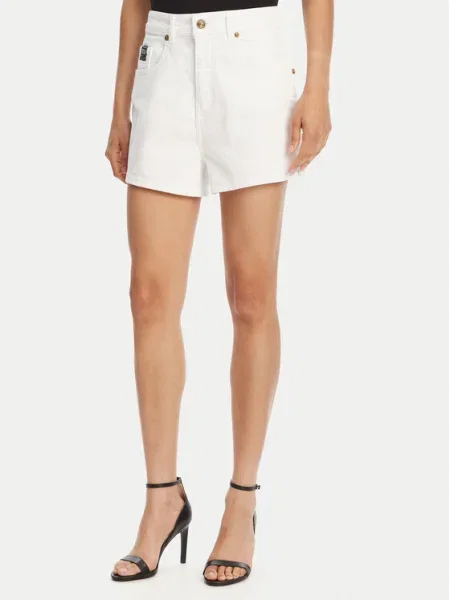 Versace Jeans Couture Pantaloni scurți de blugi Straight Fit alb