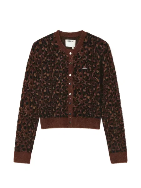 Cardigan Musium Div. cu imagine cu model leopard maro