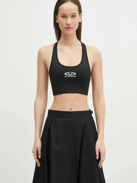 VETEMENTS sutien sport Oval Logo negru