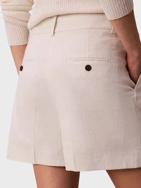 Лляні джинсові шорти Calvin Klein Jeans бежеві