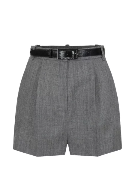 Cu centură pantaloni scurți Elisabetta Franchi de lână gri