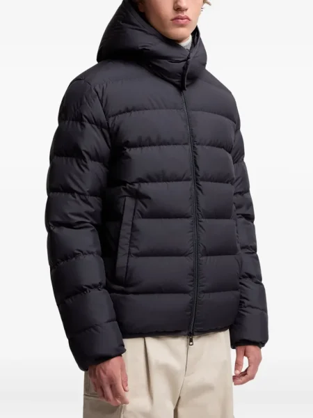 Μπουφάν Moncler με κουκούλα μαύρο