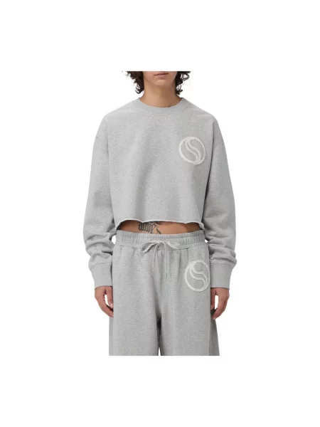 Bluza Stella Mccartney z logo o skróconej długości szara