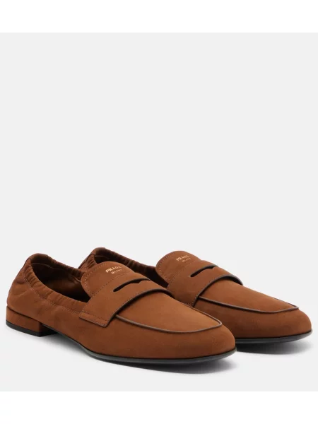 Pantofi loafer Prada din piele maro