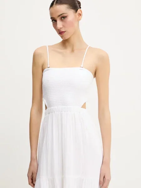 Rip Curl sukienka maxi rozkloszowana biały