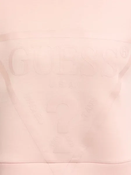 Свитер Guess с капюшоном с принтом розовый