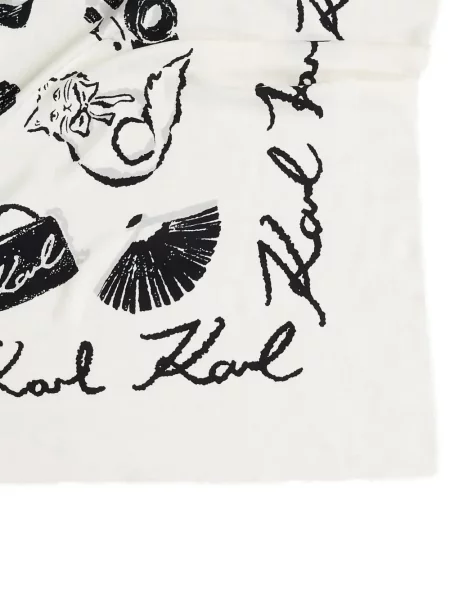 Fular Karl Lagerfeld cu imagine alb