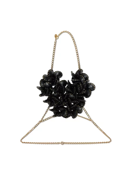 Top Comme Des Garcons skórzany czarny