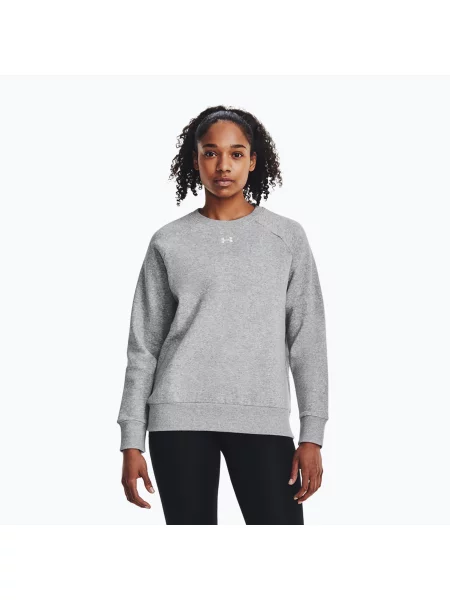 Кофта Under Armour Rival Fleece Crew mod gray light heather/white білий