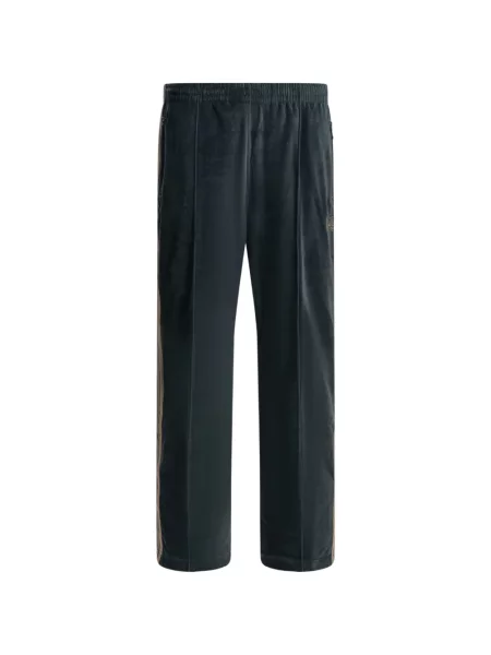 Pantaloni Needles cu broderie alergare albastru