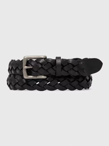 Curea Polo Ralph Lauren din piele țesută negru