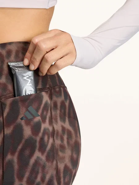 Adidas Legíny Optimé Primelift Leopard hnědá