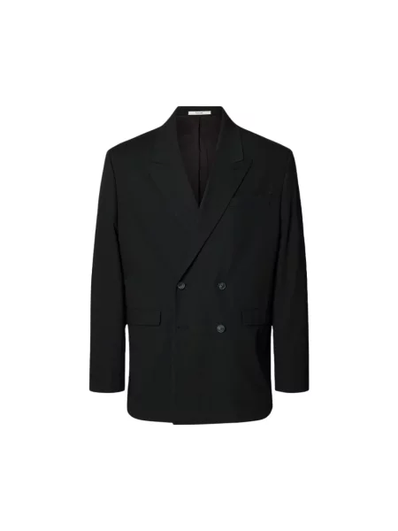 Marynarka garniturowa o kroju regular fit z dodatkiem Model LIAM' Selected Homme czarna