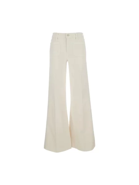 Jeansy Mother z naszywanymi kieszeniami białe