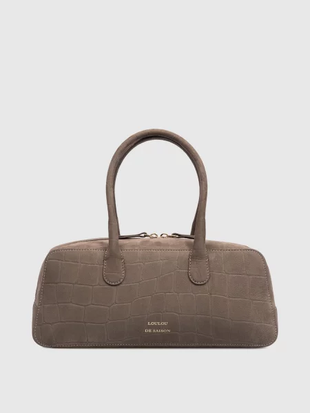 Сумка-багет MAWI з нубука Loulou De Saison коричнева