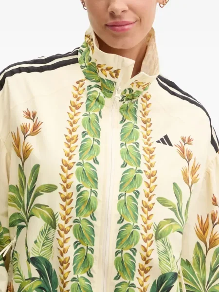 Pulover Adidas cu imagine cu glugă cu model floral negru