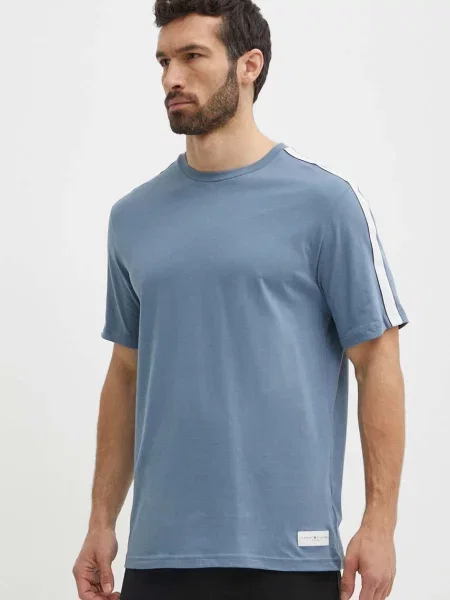 Tommy Hilfiger t-shirt gładki niebieski