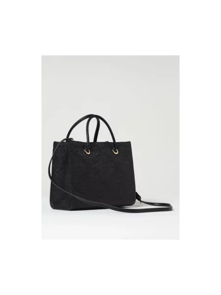 Shopperka Elisabetta Franchi z nadrukiem czarna