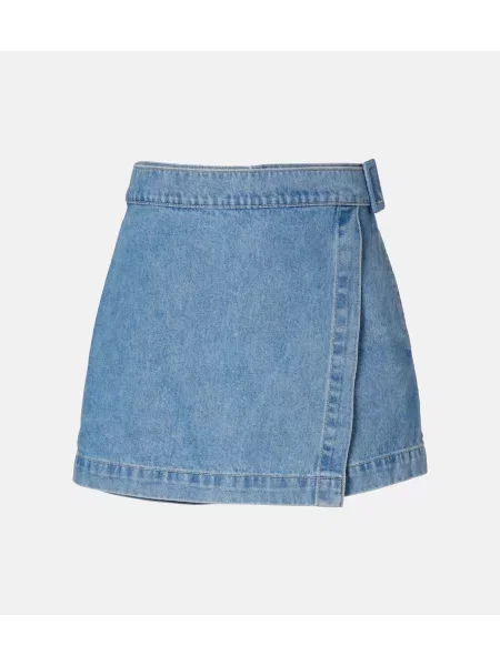 Pantaloni scurți din denim Veronica Beard albastru