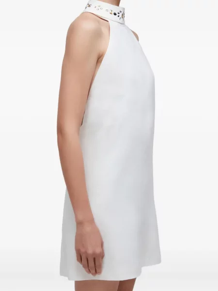 Mała sukienka mini Osklen z kryształkami garniturowa biała