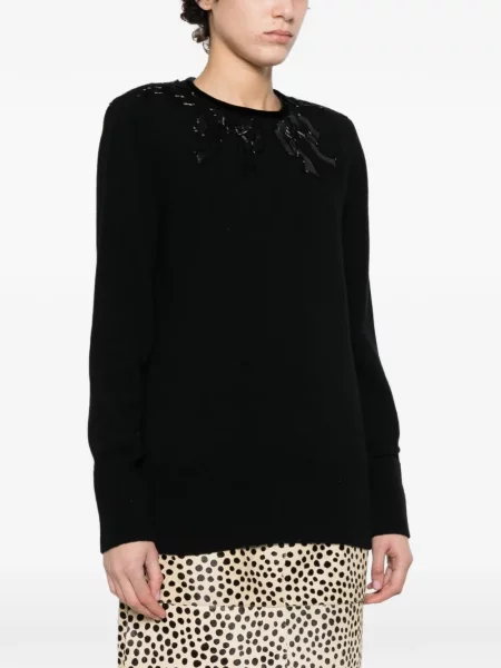 Pulover Valentino Garavani cu funde negru