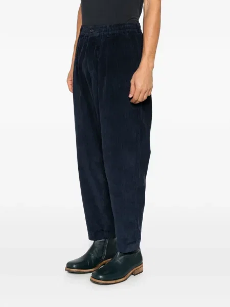 Pantaloni Universal Works de catifea cord alergare albastru