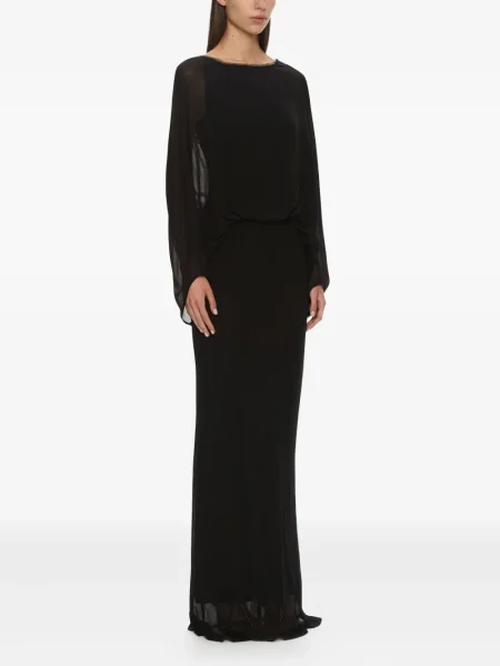 Rochie maxi Christopher Esber de mătase de costum negru