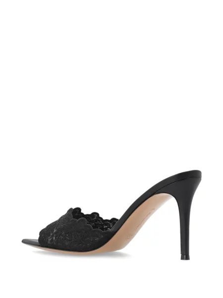 Papuci tip mules Gianvito Rossi din dantelă negru