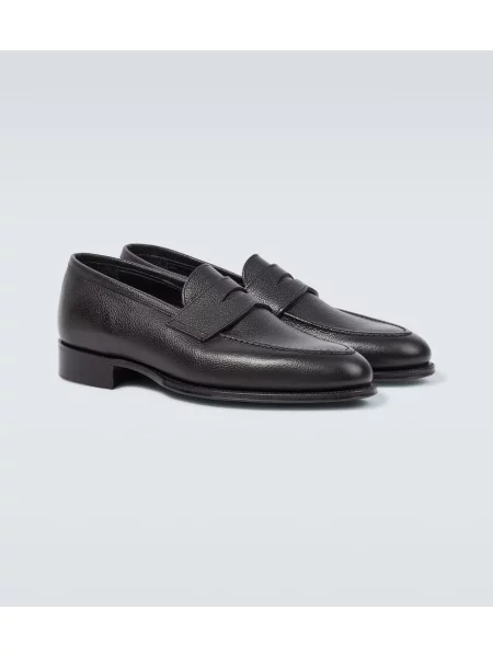 Pantofi loafer George Cleverley din piele negru