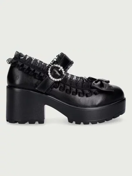 Koi Footwear körömcipő Tira Ruffle Mary Janes fekete