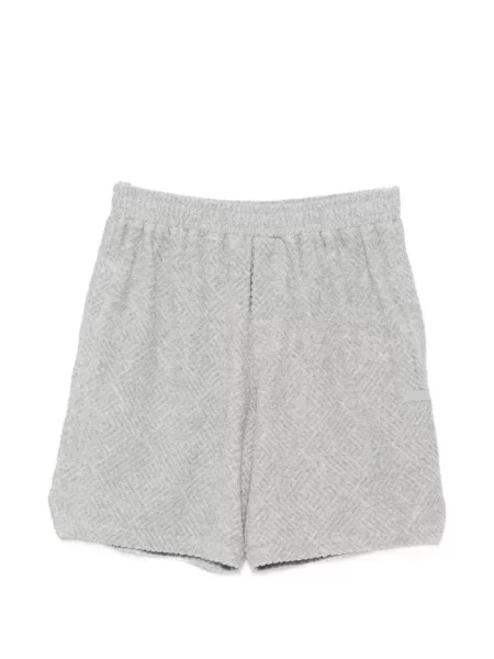 Pantaloni scurți Wrstbhvr cu imprimeu geometric din material terry gri