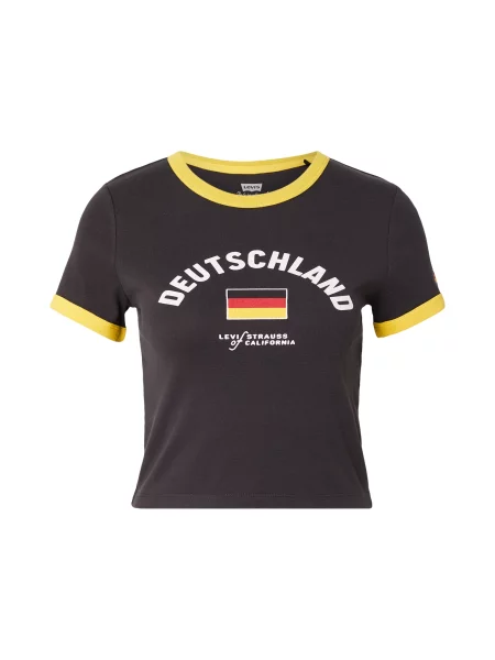 LEVI'S ® Tricou Germany Ringer Tee galben / negru alb
