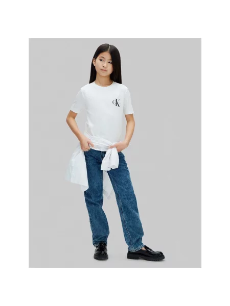 Calvin Klein Jeans Tričko světle šedá / černá bílá