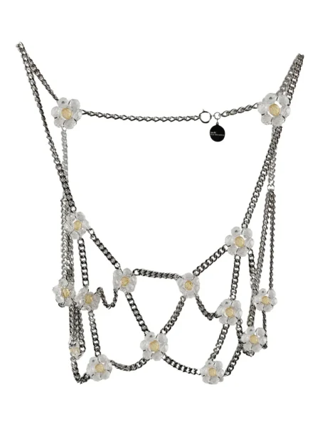 Bluzka Noir Kei Ninomiya w kwiatki srebrna